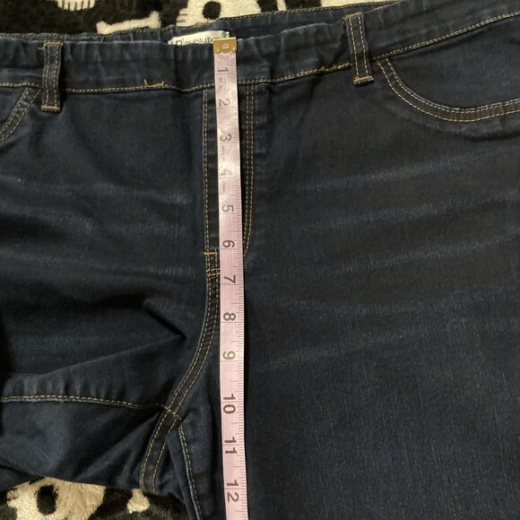 RICKI'S Plus-size dark blue denim capri pants VINTAGE sz 14 XL 1X XXL 2X capris - Picture 7 of 11